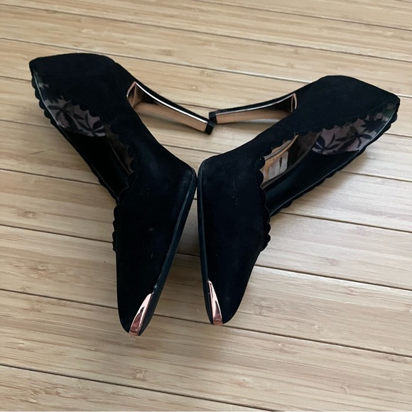 Ted Baker Black Women’s Sloana Pump Scallop Trim Rose Gold 38.5 - Picture 4 of 5